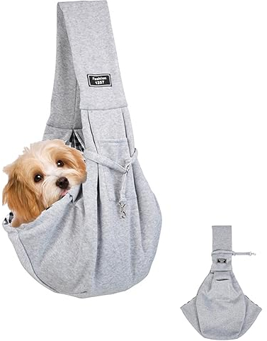 Borsa a Tracolla per Animali Domestici, Marsupio Cane Taglia Piccola, Borse da Trasporto Tracolla per Cani, Tracolla Larga, Comfort, Prendere Animali Domestici per Attività All'Aperto e Trekkin