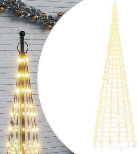 vidaXL LED-Weihnachtsbaum für Fahnenmast 3000 LEDs Warmweiß 800 cm