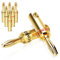 WOWLED 4 Pair Banana Plug Speaker Connectors, 8pcs 4mm Gold-Plated HiFi Speaker Banana Terminals for Speaker Wire 12 to 18AWG, Home Theater, Audio/Video Receiver