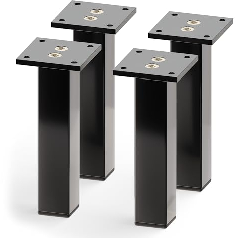 Sossai® Exklusiv small - Aluminium Möbelfüße | E3MF | 4er Set | Höhe: 150mm | Farbe: Schwarzmatt