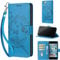 KENHONER Phone Case for iPhone 6 / iPhone 6s, Shockproof Protective Case with Card Slots Kickstand Magnetic Closure, Flower-Blue