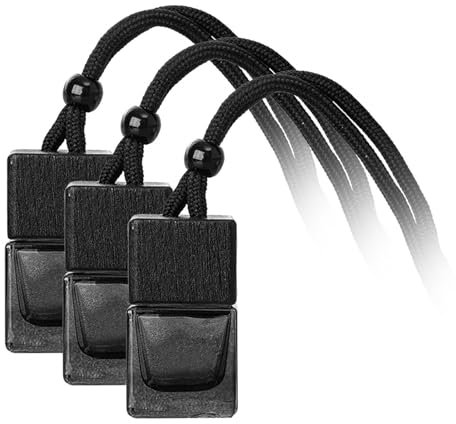 JISADER 3X Botellas difusoras para Coche, Botellas vacías de Perfume para Coche, Accesorios de Interior de Coche, difusor ambientador de Aire Recargable, Negro