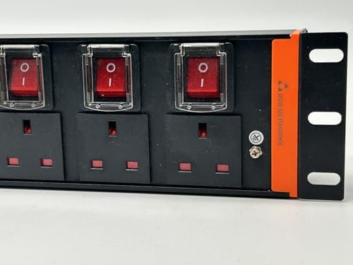 RGB Networks Ltd Premium Extension Lead 3m 6 Socket multiple USB Slots PDU LED Rack Wall Desk Mountable Power Cable UK Plug Black for Home, Work, Office