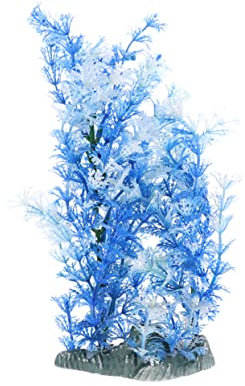 Toddmomy Simulation Water Grass Large Artificial Aquarium Plant Tall Fish Tank Plants Silk Aquarium Plants Tuba Ornament Aquarium Plant Glue Fish Safe Plants for Decor Blue Pet Rockery