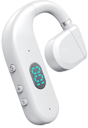 Bluetooth Earpiece Headset With Mic Single Open Outer Ear Air Bone Conduction Gym Headphones Over Ear Wireless Earbuds With Ear Hooks Sports Earphones Hands Free Bluetooth Earpiece for Driving Runners