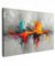 MuchoWow© Leinwandbild 60x40 cm Dekoration Wohnzimmer Bilder Pictures Wall Decoration Living Room Wohnungs Deko Moderne Bild Modern - Kunst - Orange - Grau - Abstrakt