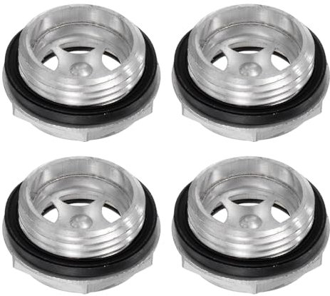 QUARKZMAN 4pz Vetro Spia Olio Compressore d'Aria G3/4 Filettatura Maschio Indicatore Livello Liquido Lega Alluminio Testa Esagonale Finestra con O-Ring per Scatole Ingranaggi, Argento