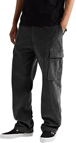Generisch Herren Jogger Cargo Chino Jeans Hose Cargo-Hose Carrot fit Cargo-Hose Paintball Hose Outdoorhose Autumn Stoffhose Arbeitshose mit Taschen Kleidung Herren Arbeitshose Stretch Herren 33