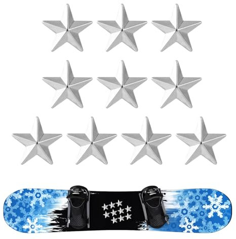 lasuroa 10pz Pentagram Stomp Pad Snowboard, Silver Snowboard Grip Pad Anti-Scivolo Snowboard Step Pads Accessori Invernali Neve Sci per Fornire Extra Grip