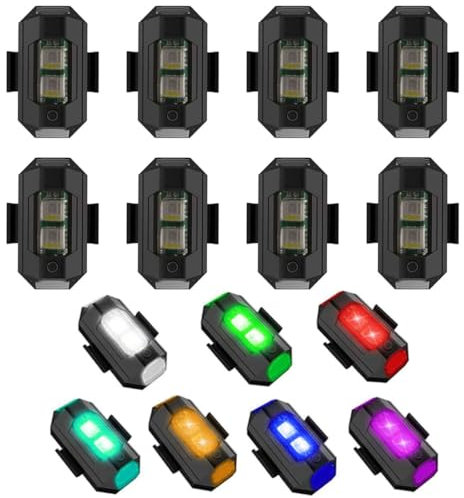 LED Strobe Drone Light,Rechargable Flash Led Lamp Light for DJI Mini 4 Pro, Avata 2,Mini 4k,Air 3, Mavic 3 and All RC Drones Accessory(8PCS)