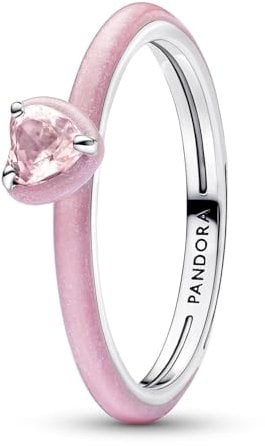 PANDORA Me Rosafarbenes Chakra Herz Ring aus Sterling Silber mit vergoldeter Metalllegierung und künstlichem Kristall, Größe: 52, 193088C02-52