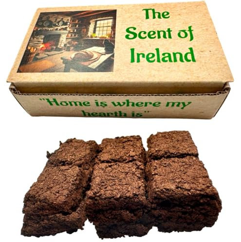 Irish Turf Peat Incense Scent of Ireland Gift Boxed Set with 12 Refill Sod Pieces