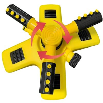 Aspersor de jardín, riego de césped, aspersor automático de Agua para césped, rotación de 360 Grados, de aspersores de Agua Ajustables de 3 Brazos para riego de césped