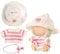 Chritice 3PCS Doll Clothes for Doll,Compatible with Labubu,Vinyl Plush Toy Pink Outfit Set Accessories for 17CM Dolls,1 Sweater,Hat & Water Bottle,No Dolls