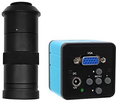 Microscope Observation VGA Video Microscope Camera CMOS USB Digital 130X/200X/250X Adjustable Zoom C Mount Lens 56 LED Ring Light for PCB Soldering(VGA 0.1x C mount)