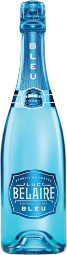 LUC BELAIRE Bleu, saphierblauer Schaumwein aus Ugni-Blanc- & Colombard-Trauben, 12,5% Vol., Cuvée mit Aromen von Beeren & tropischen Früchten, 0,75 l (Packung mit 6)