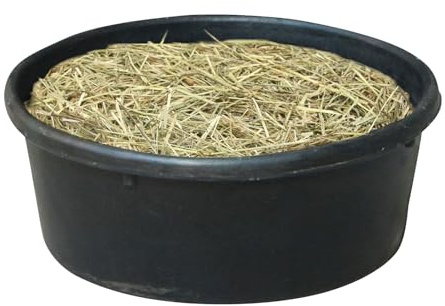 Sionhiuo Vasca per mangime per bestiame, 4 l, in gomma, contenitore per il bagno di polvere per esterni, fattoria, piccoli animali, gatto, cane, , capra