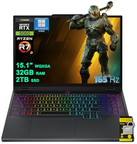 Lenovo Legion 5 AI-Powered Gaming AI PC Laptop 15.1 WQXGA 2560x1600 OLED 165Hz AMD 8-core Ryzen 7 260 32GB DDR5 2TB SSD GeForce RTX 5060 DLSS4 (Up to 572 AI TOPS) HARMAN Win11Pro ICP Hub w/Copilot AI