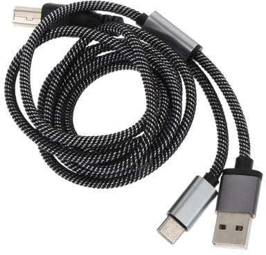 GARVALON Usb-c to Usb-b Midi Otg Cable for Electronic Keyboards and Printers Braided Cord Plug and Play Data Transfer for Music Instruments and Devices
