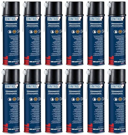 DINITROL ML Hohlraumversiegelung – 12x 500ml Spraydose | Rostschutz & Feuchtigkeitsverdrängung | Für Türen, Rahmen & Spalten | Flexibler Schutzfilm
