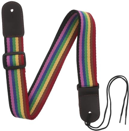 Toyvian Verstellbarer Ukulelengurt aus Leder und Gewebe Passend für Reisen Konzerte und Üben Sicherer Halt mit Endstift für Akustikgitarren Kleine Instrumente und Bassgitarren Geeignet