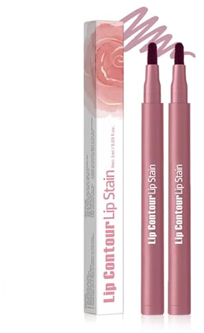 2PCS Lip Liner, Cremiger Matter Lipliner Wasserfest, Hohe Pigmentierung Lippenkonturenstift, Antihaftbeschichtung Pencil, Nicht Leicht zu Verblassen, Geeignet Für Lippen Make up (Ziegelbraun)