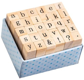 30 Stück Holz-Stempel Vintage Scrapbooking Stempel Holz Buchstaben Stempel für Kartenherstellung Scrapbooking Journal Planer Albu
