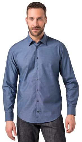 JP 1880 Herren Hemd, Business, Langarm, Punkte, Kentkragen, Modern Fit Hemd (1er Pack)