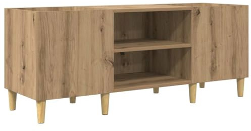 Skivskåp Artisan-ek 121 x 38 x 48 cm trämaterial med 2 hyllor, rymligt förvaringsskåp för vardagsrum, sidoskåp, byråskåp, aktskåp