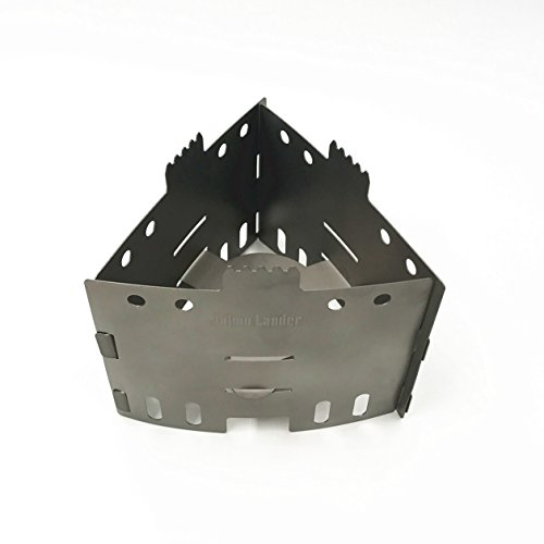 Jolmo Lander Titanium Stove and Pot Stand Camping Pocket Stove with Tray