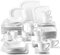 MALACASA, Série ELVIRA, 60pcs Service de Table Complets Porcelaine, 12 Tasses, 12 Soucoupe, 12 Assiettes à Dessert, 12 Assiettes à Soupe, 12 Assiettes Plates pour 12 Personnes