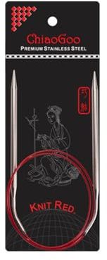 ChiaoGoo CG6032-07 Circular Knitting Needle, Silver, Red, One Size
