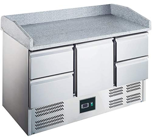 ZORRO Pizzatisch ZPS 903 PZ 4D | 1 Tür / 4 Schubladen | Granit Arbeitsfläche