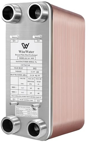 12,7 x 30,5 cm Wärmetauscher Teller Kupfer/ss316l 10–100 Teller MPT-Helmschale 1 1/10,2 cm Fußbodenheizung, Wasser Heizung, Schnee Schmelzen BL26C-80D