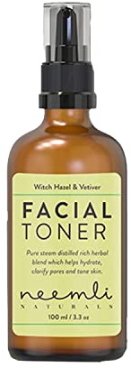 Neemli Naturals Witch Hazel & Vetiver Facial Toner, Hydrates and Soothes Acne Prone Skin, Alcohol Free | Chemical & Preservative Free, 100ml (Pack of 1)
