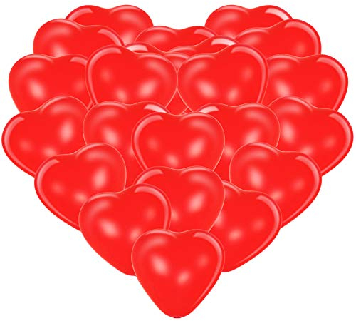 Premium Herzluftballons Rot 50 Stück • XL Größe 30cm • Die Ballons mit edler Herzform dienen als hochwertige Hochzeitsdeko, Geburtstagsdeko, Valentinstag, Fasching • 100% Naturlatex