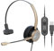 EMAIKER Monaural USB Headset with Noise-Cancelling Mic for Office/Call Center Work, Wired One-ear PC Headphone with In-Line Controller, for Skype, Teams, Zoom, Webex Conference Call &Softphone