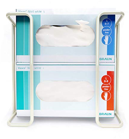 Safety Supply Mart Disposable Glove and Facial Tissue Wire Rack- Box Holder, Holds Up to 2 Boxes, Dispenser, Wall Mount Design with Mounting Accessories Included