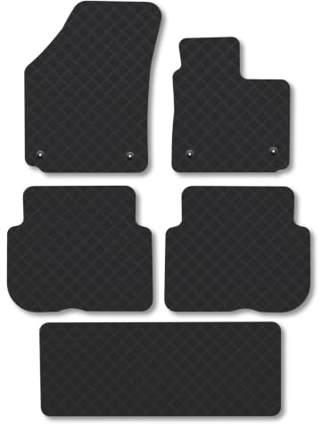 Compatible with VW Touran (2007-2015) 3mm Rubber Car Mats | Tailored Fit Durable Floor Mats Full Coverage Protection Waterproof Accessories Easy Clean Anti Slip Made in the UK
