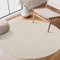 SANAT Kurzflor Teppich Wohnzimmer - Uni Modern Teppiche fürs Schlafzimmer, Arbeitszimmer, Büro, Flur, Kinderzimmer und Küche - Creme, 120 cm Rund