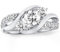 Molioaki Verlobungsring Damen 9 Karat (375) Ring Gold Damen Diamantring Brillantschliff 5A Zirkonia Ring 7/8kt Weißgold mit CZ-54