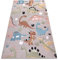 rugsx Teppich Fun Dino Kinderteppich für Babyzimmer, Spielteppiche, Kinderzimmer, Moderne, Dinosaurier beige 80x150 cm
