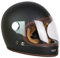 BY CITY Retro Motorradhelm Integralhelm Fiberglas, MATT BLACK, L