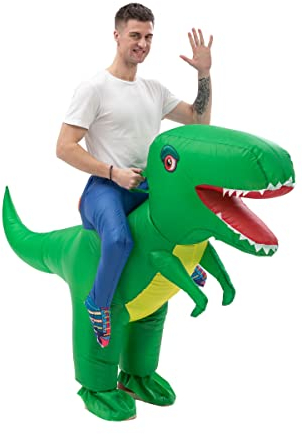 IRETG Dinosaurier Aufblasbares Kostüm Erwachsene Lustige Aufblasbare Dinosaurier Kostüme Halloween Verkleidung für Lehrer Schulparty