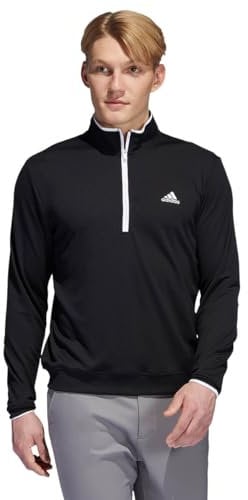 adidas Men's Quarter-Zip Sweatshirt (Long Sleeve) S black/white