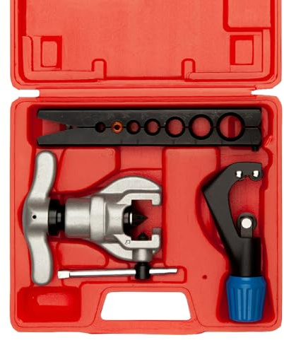 Wostore Eccentric Flaring Tools Set and Tube Cutter Kit for 7 Dies Sizes 3/16-3/4inch Refrigeration HVAC 45 Degree Heavy Duty