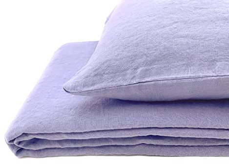 JOWOLLINA Natur Leinen Bettwäsche-Set Soft Washed Finish 180mg2 (Flieder, 200x200 cm, 2St. 40x80 cm)