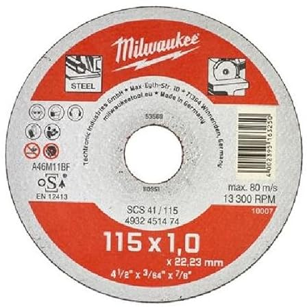 MILWAUKEE 49324795777 Trennscheibe aus Metall, 115 x 1,0 mm