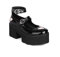 Damen Plattform Mary Janes Herz Katze Schnalle Nieten Knöchel Lolita Gothic Prinzessin Plattform Pumps Lackleder Dorn Vintage Traditionelle Stickerei Oberkleid Schuhe 36 EU