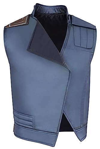 Taeyue Blaue Weste Mantel Jacke Erwachsene ärmellose Cosplay Kostüm Halloween Karneval Anzug Herren (Blau, M)